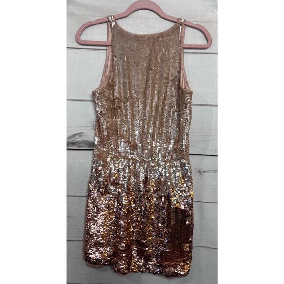 Parker Dress Women Small Sugar Ombre Sequin Scoop Neck Mini Tank Pull On Formal - Picture 2 of 7